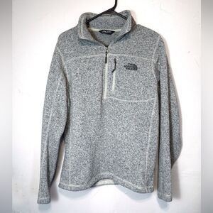 The North Face Light Gray 1/4 Zip Fleece Lined Pullover Size Woman's Small